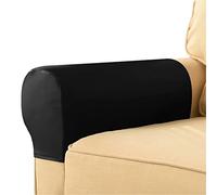 BRYER Couvre-Bras en Cuir PU imperméables, Housses d'accoudoirs Extensibles, Housses d'accoudoirs de Protection de Meubles antidérapantes pour canapés, chaises, canapé inclinable, Noir