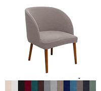 BRYER Housse De Chaise De Salle À Manger, Housses De Chaise De Salle À Manger en Demi-Cercle, Housse De Chaise Extensible avec Accoudoirs, Housses De Chaise De Salle À Manger Amovibles,Taupe