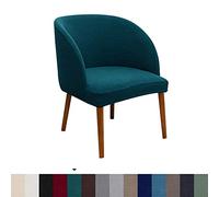 BRYER Housse De Chaise De Salle À Manger, Housses De Chaise De Salle À Manger en Demi-Cercle, Housse De Chaise Extensible avec Accoudoirs, Housses De Chaise De Salle À Manger Amovibles,Bleu 1
