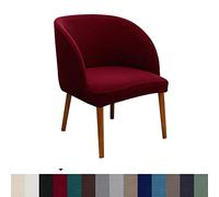 BRYER Housse De Chaise De Salle À Manger, Housses De Chaise De Salle À Manger en Demi-Cercle, Housse De Chaise Extensible avec Accoudoirs, Housses De Chaise De Salle À Manger Amovibles,Rouge