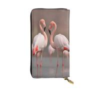 Bryptxztxt Flamingo Portefeuille long pour femme - Grande capacité en cuir synthétique avec porte-cartes et fermeture éclair pour femmes et filles, 3D, 3 D, Décontracté