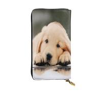 Bryptxztxt Lazy Dog Puppy Portefeuille long en cuir synthétique de grande capacité avec porte-cartes et fermeture éclair pour femme et fille, 3D, 3 D, Décontracté