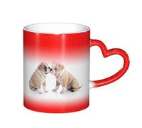 Bryptxztxt Lazy Dog Puppy. Tasse magique à changement de couleur imprimée 325 ml en céramique sensible à la chaleur, tasse à thé, tasse à thé, tasse à thé, tasse à thé, cadeau unique pour anniversaire