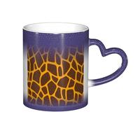 Bryptxztxt Tasse magique en céramique sensible à la chaleur avec motif imprimé girafe à changement de couleur, 325 ml, tasse à café, tasse à thé, tasse à thé, cadeau unique pour anniversaire, famille