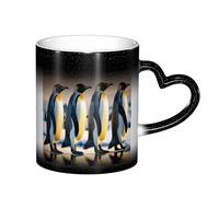 Bryptxztxt Tasse magique en céramique sensible à la chaleur avec motif pingouin changeant de couleur, 325 ml, tasse à café, tasse à thé, tasse à thé, cadeau unique pour anniversaire, famille, amis