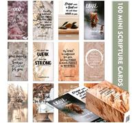 BRYTEFY Lot de 100 mini cartes de prière pour homme et femme - Cartes de motivation religieuses en vrac avec écriture inspirante - Cadeaux religieux chrétiens inspirants pour homme et femme