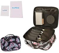 BryTravel Pliable Trousse de Toilette avec Crochet, Upgraded Trousse Maquillage de Voyage, Grande Capacité Etanche Cosmétique Sac Organisateur, pour Voyage Déplacement Gym Camping, Noir Flamingo, M