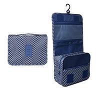 BryTravel Trousse de Toilette Pliable avec Crochet, Trousse de Toilette améliorée pour Voyage, Grande capacité, étanche, Trousse de Maquillage, Organisateur pour Voyage, Gym, Camping, Nave Blue Star