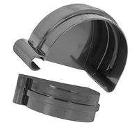 Bryza Bouchon d'extrémité de gouttière Bouchon droit pour gouttière demi-ronde en plastique, pièce pour gouttière de toit, 125 mm, graphite