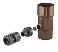 BRYZA® Drain de gouttière pour réservoir de pluie DN Ø 63 mm Marron | Réservoir d'eau de pluie tuyau de descente Speedy collecteur d'eau de pluie pour tuyaux de descente, filtre de tuyau d'arrosage Raccord rapide