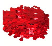 BRZIKWT Beaux confettis de table ronds en aluminium rouge à paillettes pour remplir des ballons, mariage, anniversaire, fête, festival (15 mm, 60 g)