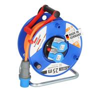 Brennenstuhl Enrouleur câble Garant IP44 H07RN-F 3G2,5 prises CEE 3 pôles 25 m Bleu/Orange