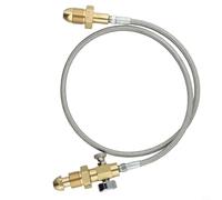 BS 341 No. 3 Tuyau adaptateur de transfert pour station de recharge pour cylindre d'argon, raccord G 5/8' droitier, tresse en acier inoxydable de 90 cm, plage de jauge 2000 PSI