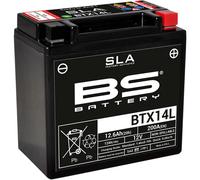 BS-Battery Batterie moto BTX14L AGM sans entretien activée en usine Noir