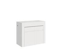BS COM Console Extensible 90x42/302 cm Evolve Frêne Blanc avec bancs inférieur et supérieur