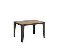 BS COM Table Extensible 90x120/224 cm Flame Evolution Chêne Nature Cadre Anthracite