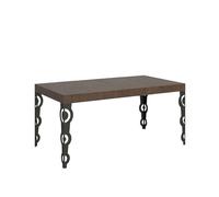 BS COM Table Extensible 90x120/224 cm Karamay Premium Noyer Cadre Anthracite
