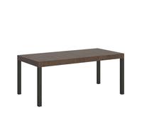 BS COM Table Extensible 90x90/246 cm Everyday Premium Noyer Cadre Anthracite