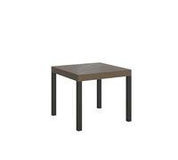 BS COM Table Extensible 90x90/246 cm Everyday Taupe Pieds Anthracite