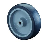 BS Rollen A80.100 Roue en caoutchouc bleu-gris, corps de roue en plastique, diamètre 100 mm, roulement lisse