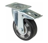 BS Rollen BS Rollen Roulette pivotante avec frein total, diamètre 125 mm, LS420.B80 150kg, acier Quantité:1