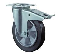 BS Rollen BS Rollen Roulette pivotante avec frein total, diamètre 125 mm, LSS420.B80 220kg, acier Quantité:1