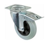 BS Rollen BS Rollen Roulette pivotante avec frein total, diamètre 160 mm, L420.B46 135kg, acier Quantité:1