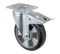 BS Rollen BS Rollen Roulette pivotante avec frein total, diamètre 180 mm, L420.B80 300kg, acier Quantité:1