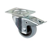 BS Rollen BS Rollen Roulette pivotante avec frein total, diamètre 80 mm, L420.B46 50kg, acier Quantité:1