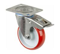 BS Rollen BS Rollen Roulette pivotante avec roue à blocage total, diamètre 100 mm, H120.L26, 130 kg inox Quantité:1