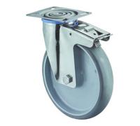 BS Rollen BS Rollen Roulette pivotante avec roue fixe, diamètre 200 mm, H120.I43, 200 kg acier inoxydable Quantité:1