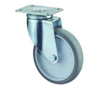 BS Rollen BS Rollen Roulette pivotante C100.A80, avec plaque, diamètre 125, L 31mm 100kg, caoutchouc Quantité:1