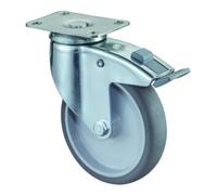 BS Rollen BS Rollen Roulette pivotante C120.A80, Ø 125, L 31 mm, charge 100 kg, caoutchouc Quantité:1
