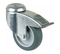 BS Rollen BS Rollen Roulette pivotante C121.A80m. Fixe totale avec frein, Ø 100, L 30mm 80kg, caoutchouc Quantité:1