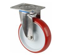 BS Rollen BS Rollen Roulette pivotante, diamètre 125 mm H100.L26 130 kg acier inoxydable Quantité:1