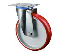 BS Rollen BS Rollen Roulette pivotante, diamètre 200 mm H100.L26 200 kg Acier inoxydable Quantité:1