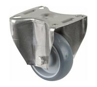 BS Rollen BS Rollen Roulette pivotante, diamètre 80 mm H110.L43 60 kg acier inoxydable Quantité:1