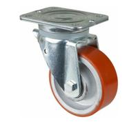 BS Rollen BS Rollen Roulette pivotante N100.C10, avec plaque, diamètre 125, L 50mm 550kg, polyuréthane moulé Quantité:1