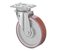 BS Rollen BS Rollen Roulette pivotante N100.C10, avec plaque, diamètre 200, L 50mm 600kg, fonte-polyuréthane Quantité:1