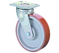 BS Rollen charges lourdes de Roulette, plaque, polyuréthane Roue, fonte de Corps, 250 mm, rr100.c10.250
