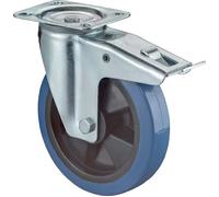 BS Roulettes Roulette pivotante avec frein Diamètre 125mm Capacité de charge 140kg Roulette élastique à bandage plein Plateau 115x85mm - LS420.B61.125