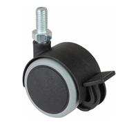 BS Rollen Roulette double en plastique ac blocage D.roue 40 mm cap.charge 30 kg avec goujo Quantité:1