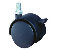 BS Rollen Roulette double en plastique ac blocage D.roue 50 mm cap.charge 40 kg avec goujo Quantité:1