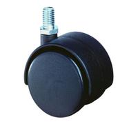 BS Rollen Roulette double en plastique D.roue 50 mm cap.charge 40 kg avec goujon fileté M1 Quantité:1