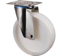 BS Roulettes Roulette pivotante A90 diamètre 125mm capacité de charge 150kg roue en plastique blanc plaque 95x80mm - H100.A90.125