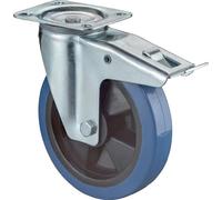 BS Roulettes Roulette pivotante avec blocage diamètre 200mm capacité de charge 300kg roue en caoutchouc plein plaque 138x109mm - L420.B61.200