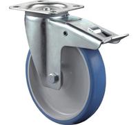 BS Roulettes Roulette pivotante avec blocage total Diamètre 100mm Capacité de charge 125kg Roue PUR Plaque 104x80mm - L420.B36.100