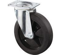 BS Rollen Roulette pivotante BS Rollen, bandage élastique noir Ø 200 mm Quantité:1