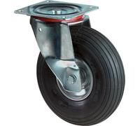 BS Roulettes Roulette pivotante diamètre 200mm capacité de charge 75kg roue pneumatique plaque 135x105mm - L400.C90.200