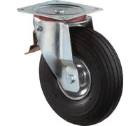 BS Roulettes Roulette pivotante L120.C90.200 avec frein diamètre 200mm capacité de charge 75kg plaque 135x105mm - L420.C90.200